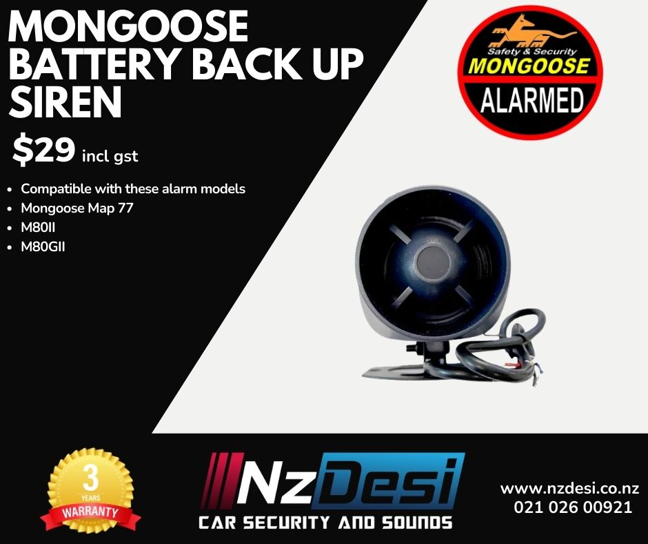 MONGOOSE BATTERY BACK UP SIREN