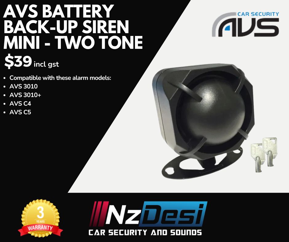 AVS BATTERY BACK-UP SIREN MINI - TWO TONE (AVS3010+ , AVSC4 , AVSC5)