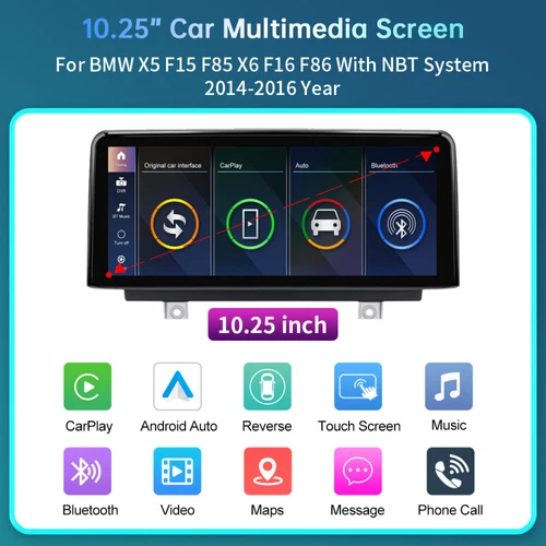 BMW X5 X6 With NBT System Linux 10.25" Wireless CarPlay & Android Auto Replacement Screen - Image 2