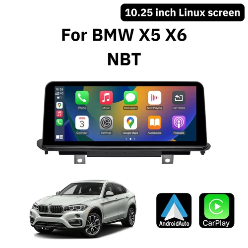 BMW X5 X6 With NBT System Linux 10.25" Wireless CarPlay & Android Auto Replacement Screen