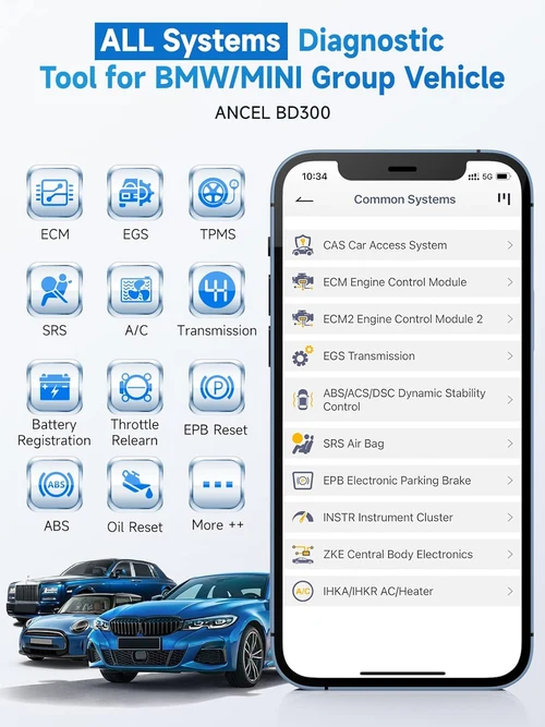 Ancel BD300 BMW Mini Full Systems Diagnostic Tool BMW Scanner for Android/iOS - Image 4