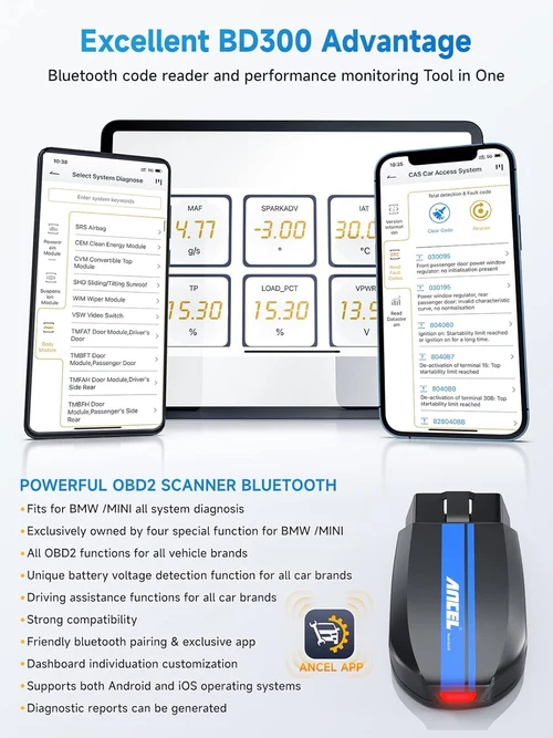 Ancel BD300 BMW Mini Full Systems Diagnostic Tool BMW Scanner for Android/iOS - Image 8