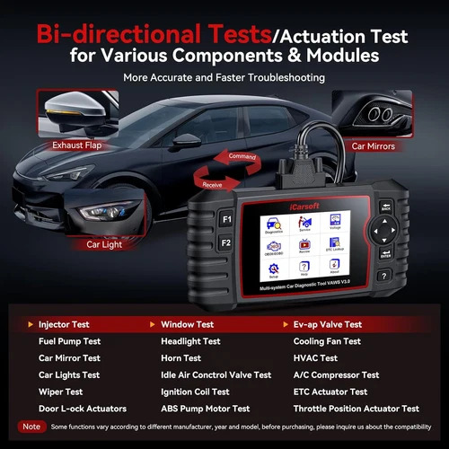 iCarsoft VAWS V3.0 2025 Bidirectional Scan Tool for VW, Audi, Bentley, Seat, Skoda and etc, 42 Special Services Full Systems OBD2 Diagnostic Scanner ECU Coding in-Depth Code Reader - Image 3