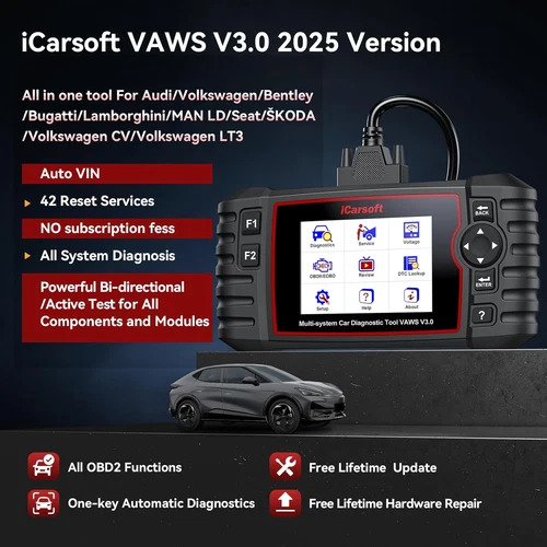 iCarsoft VAWS V3.0 2025 Bidirectional Scan Tool for VW, Audi, Bentley, Seat, Skoda and etc, 42 Special Services Full Systems OBD2 Diagnostic Scanner ECU Coding in-Depth Code Reader - Image 8