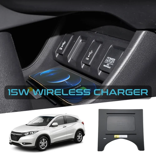 Wireless Charger For Honda Vezel / HR-V / XR-V 2015-2021 15W Fast Charging For Mobile Phone